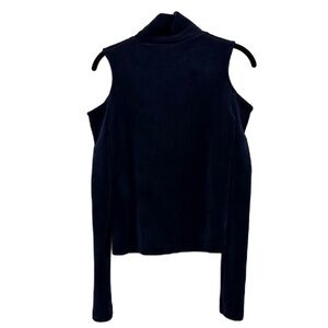 Zara velvet cold shoulders turtle neck long sleeves navy blue size small
